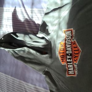 Harley Davidson grey washed thin hoodie